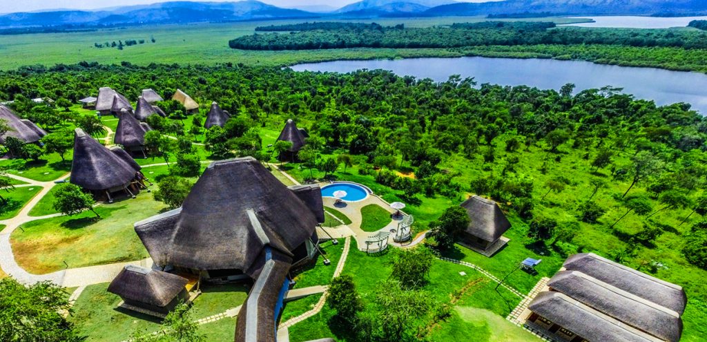 An aerial view of Kigambira Safari Lodge, just close to Kigambira loop in Lake Mburo National Park.